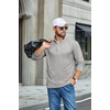 image:imageCOOFANDY Mens TShirt Quarter Button Pullover Casual Long Sleeve SweatshirtLight Grey