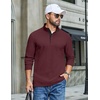 image:imageCOOFANDY Mens TShirt Quarter Button Pullover Casual Long Sleeve SweatshirtWine Red