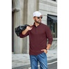 image:imageCOOFANDY Mens TShirt Quarter Button Pullover Casual Long Sleeve SweatshirtWine Red