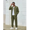 image:imageCOOFANDY Mens Tracksuit 2 Piece Jogging Sweatsuit Casual Cargo Pants OutfitArmy Green