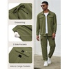 image:imageCOOFANDY Mens Tracksuit 2 Piece Jogging Sweatsuit Casual Cargo Pants OutfitArmy Green