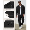 image:imageCOOFANDY Mens Tracksuit 2 Piece Jogging Sweatsuit Casual Cargo Pants OutfitBlack