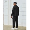 image:imageCOOFANDY Mens Tracksuit 2 Piece Jogging Sweatsuit Casual Cargo Pants OutfitBlack