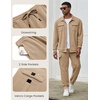image:imageCOOFANDY Mens Tracksuit 2 Piece Jogging Sweatsuit Casual Cargo Pants OutfitKhaki