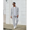 image:imageCOOFANDY Mens Tracksuit 2 Piece Jogging Sweatsuit Casual Cargo Pants OutfitLight Grey