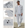 image:imageCOOFANDY Mens Tracksuit 2 Piece Jogging Sweatsuit Casual Cargo Pants OutfitLight Grey