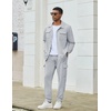 image:imageCOOFANDY Mens Tracksuit 2 Piece Jogging Sweatsuit Casual Cargo Pants OutfitLight Grey