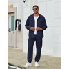 image:imageCOOFANDY Mens Tracksuit 2 Piece Jogging Sweatsuit Casual Cargo Pants OutfitNavy Blue