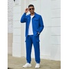 image:imageCOOFANDY Mens Tracksuit 2 Piece Jogging Sweatsuit Casual Cargo Pants OutfitRoyal Blue