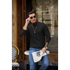 image:imageCOOFANDY Mens Turtleneck Sweater Casual Knitted Pullover SweaterBlack