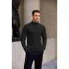 image:imageCOOFANDY Mens Turtleneck Sweater Casual Knitted Pullover SweaterBlack