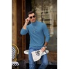 image:imageCOOFANDY Mens Turtleneck Sweater Casual Knitted Pullover SweaterBlue