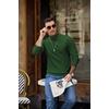 image:imageCOOFANDY Mens Turtleneck Sweater Casual Knitted Pullover SweaterBright Green