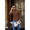 image:imageCOOFANDY Mens Turtleneck Sweater Casual Knitted Pullover SweaterBrown