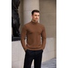 image:imageCOOFANDY Mens Turtleneck Sweater Casual Knitted Pullover SweaterBrown