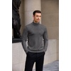 image:imageCOOFANDY Mens Turtleneck Sweater Casual Knitted Pullover SweaterDark Grey