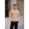 image:imageCOOFANDY Mens Turtleneck Sweater Casual Knitted Pullover SweaterKhaki