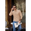 image:imageCOOFANDY Mens Turtleneck Sweater Casual Knitted Pullover SweaterKhaki