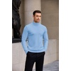 image:imageCOOFANDY Mens Turtleneck Sweater Casual Knitted Pullover SweaterLight Blue