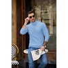 image:imageCOOFANDY Mens Turtleneck Sweater Casual Knitted Pullover SweaterLight Blue
