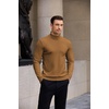 image:imageCOOFANDY Mens Turtleneck Sweater Casual Knitted Pullover SweaterLight Brown