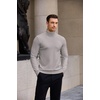 image:imageCOOFANDY Mens Turtleneck Sweater Casual Knitted Pullover SweaterLight Grey