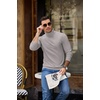image:imageCOOFANDY Mens Turtleneck Sweater Casual Knitted Pullover SweaterLight Grey