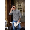 image:imageCOOFANDY Mens Turtleneck Sweater Casual Knitted Pullover SweaterMedium Grey