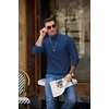 image:imageCOOFANDY Mens Turtleneck Sweater Casual Knitted Pullover SweaterNavy Blue