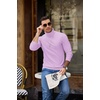 image:imageCOOFANDY Mens Turtleneck Sweater Casual Knitted Pullover SweaterPurple