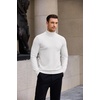 image:imageCOOFANDY Mens Turtleneck Sweater Casual Knitted Pullover SweaterWhite