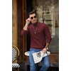 image:imageCOOFANDY Mens Turtleneck Sweater Casual Knitted Pullover SweaterWine Red
