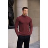 image:imageCOOFANDY Mens Turtleneck Sweater Casual Knitted Pullover SweaterWine Red