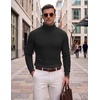 image:imageCOOFANDY Mens Turtleneck Sweaters Slim Fit Casual Dress Knitted Turtle NeckBlack