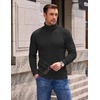 image:imageCOOFANDY Mens Turtleneck Sweaters Slim Fit Casual Dress Knitted Turtle NeckBlack