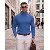 image:imageCOOFANDY Mens Turtleneck Sweaters Slim Fit Casual Dress Knitted Turtle NeckBlue