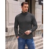 image:imageCOOFANDY Mens Turtleneck Sweaters Slim Fit Casual Dress Knitted Turtle NeckDark Grey