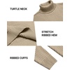 image:imageCOOFANDY Mens Turtleneck Sweaters Slim Fit Casual Dress Knitted Turtle NeckDark Khaki