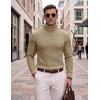 image:imageCOOFANDY Mens Turtleneck Sweaters Slim Fit Casual Dress Knitted Turtle NeckDark Khaki