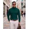image:imageCOOFANDY Mens Turtleneck Sweaters Slim Fit Casual Dress Knitted Turtle NeckGreen
