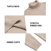 image:imageCOOFANDY Mens Turtleneck Sweaters Slim Fit Casual Dress Knitted Turtle NeckKhaki