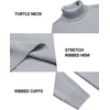 image:imageCOOFANDY Mens Turtleneck Sweaters Slim Fit Casual Dress Knitted Turtle NeckLight Grey