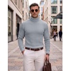 image:imageCOOFANDY Mens Turtleneck Sweaters Slim Fit Casual Dress Knitted Turtle NeckLight Grey