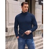 image:imageCOOFANDY Mens Turtleneck Sweaters Slim Fit Casual Dress Knitted Turtle NeckNavy Blue