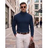 image:imageCOOFANDY Mens Turtleneck Sweaters Slim Fit Casual Dress Knitted Turtle NeckNavy Blue
