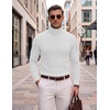 image:imageCOOFANDY Mens Turtleneck Sweaters Slim Fit Casual Dress Knitted Turtle NeckPure White
