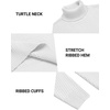 image:imageCOOFANDY Mens Turtleneck Sweaters Slim Fit Casual Dress Knitted Turtle NeckPure White