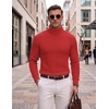 image:imageCOOFANDY Mens Turtleneck Sweaters Slim Fit Casual Dress Knitted Turtle NeckRed