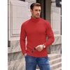 image:imageCOOFANDY Mens Turtleneck Sweaters Slim Fit Casual Dress Knitted Turtle NeckRed
