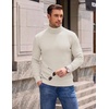 image:imageCOOFANDY Mens Turtleneck Sweaters Slim Fit Casual Dress Knitted Turtle NeckWhite